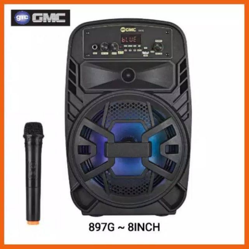 ORIGINAL SPEAKER BLUETOOTH GMC 897G 8 INCHI BONUS MICROPHONE WIRELESS+ REMOTE