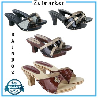  Sandal  Wedges  Selop Kelom Kayu Casual Wanita Kekinian  