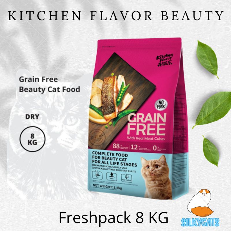 Kitchen flavor beauty 8kg. makanan kucing untuk semua umur kucing