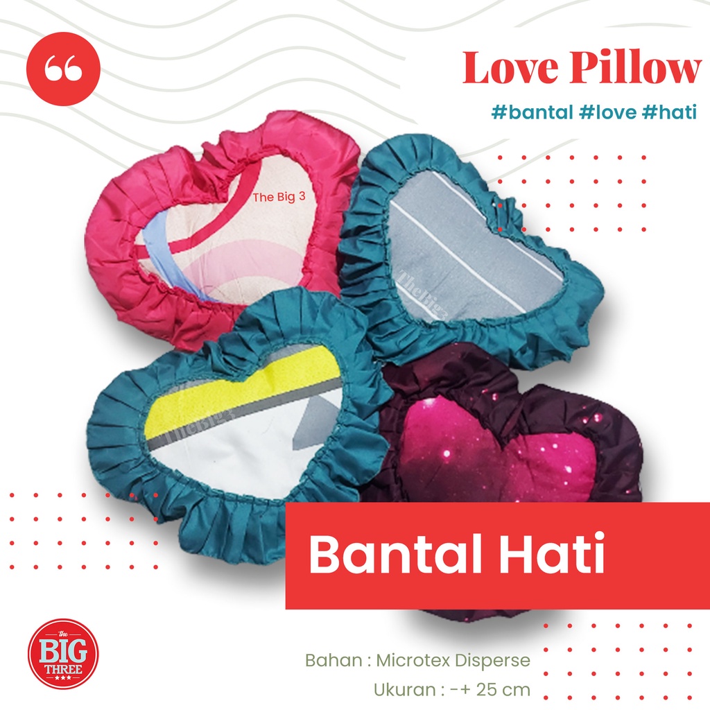 Bantal Hati / Love Pillow - lucu kado hadiah hampers anak Cushion TBT