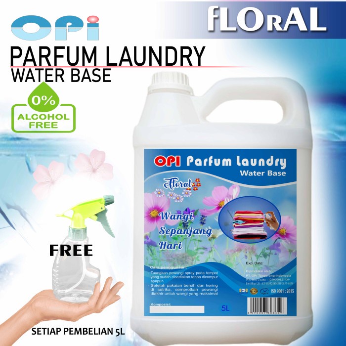 Parfum Laundry 5 Liter Water Base Floral dll bonus botol spray New Formula sudah ada izin edar resmi by Oke sabun suplayer