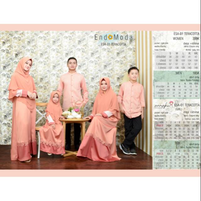 Sarimbit keluarga ESA 01 Terakota endomoda
