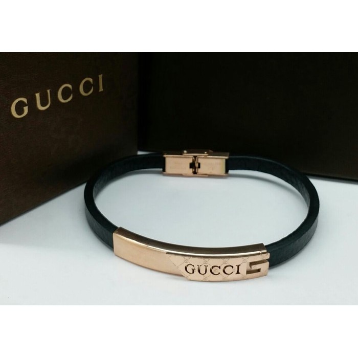Gelang Tangan Pria Gucci Kulit Super Mewah
