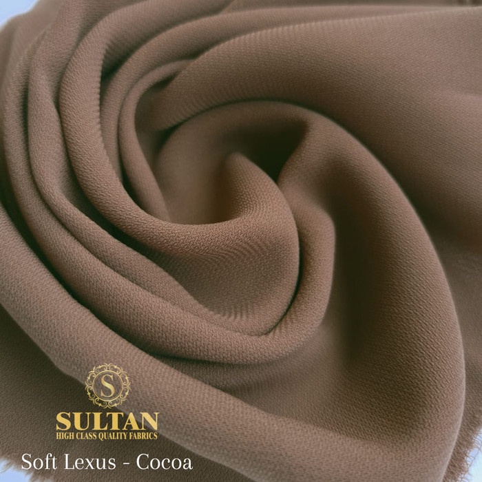 TERBARU     Kain Abaya Sultan Soft Lexus Polos Cocoa Brown