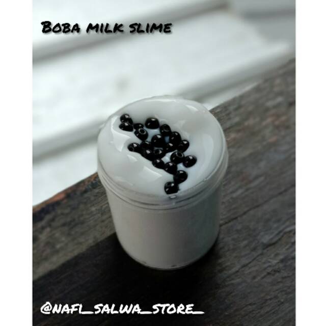 Boba milk slime // slime // slime murah