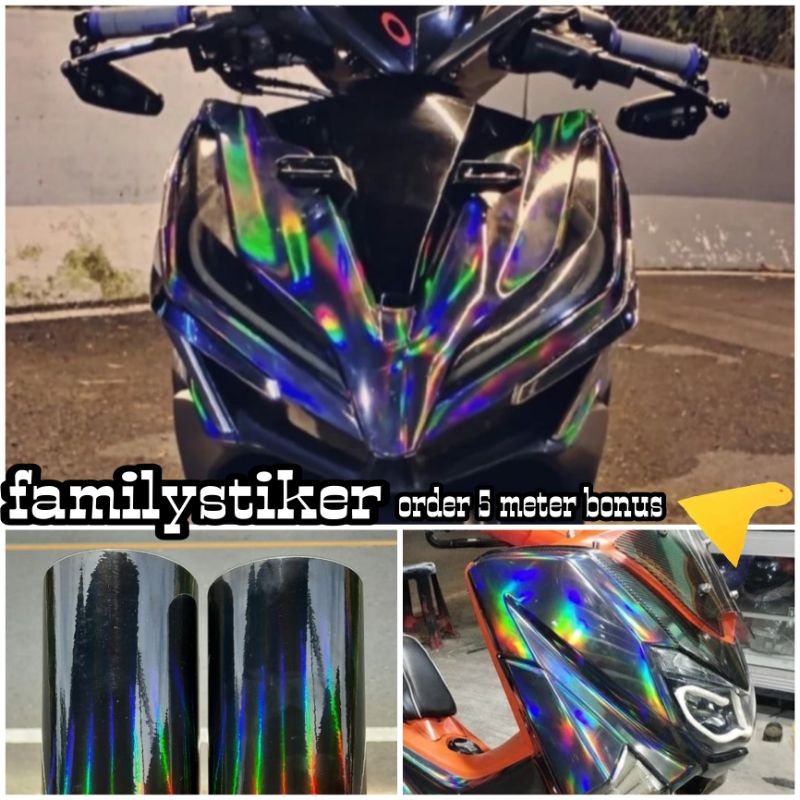 Sticker Hologram Skotlet Sticker Hologram Hitam Sekotlet Stiker Laser Black Sekotlet Pelangi