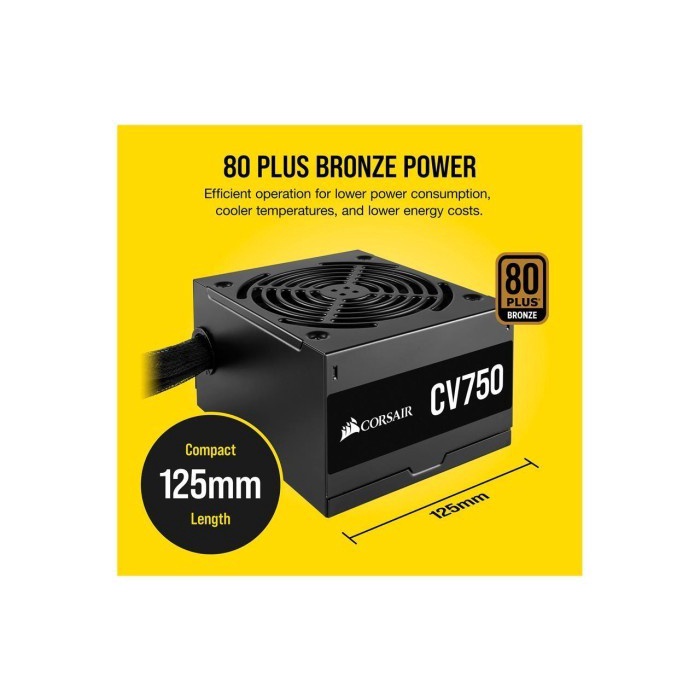 PSU Corsair CV Series CV750 750W CV 750 | 80 Plus Bronze | Flat Cables