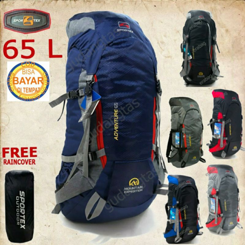 TAS GUNUNG SPORTEX RANSEL BACKPACK CERRIL HIKING 65 L 0207 MULTI