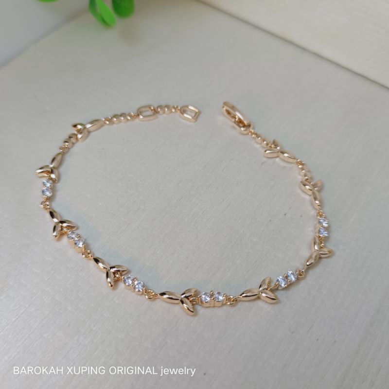 gelang tangan wanita+gelang tangan xuping+ gelang permata+gelang dewasa/ lperhiasan xuping original
