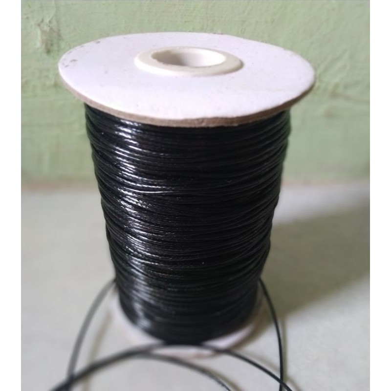  PER METER TALI KOREA WAX CORD WARNA  HITAM COKLAT  1MM 1 