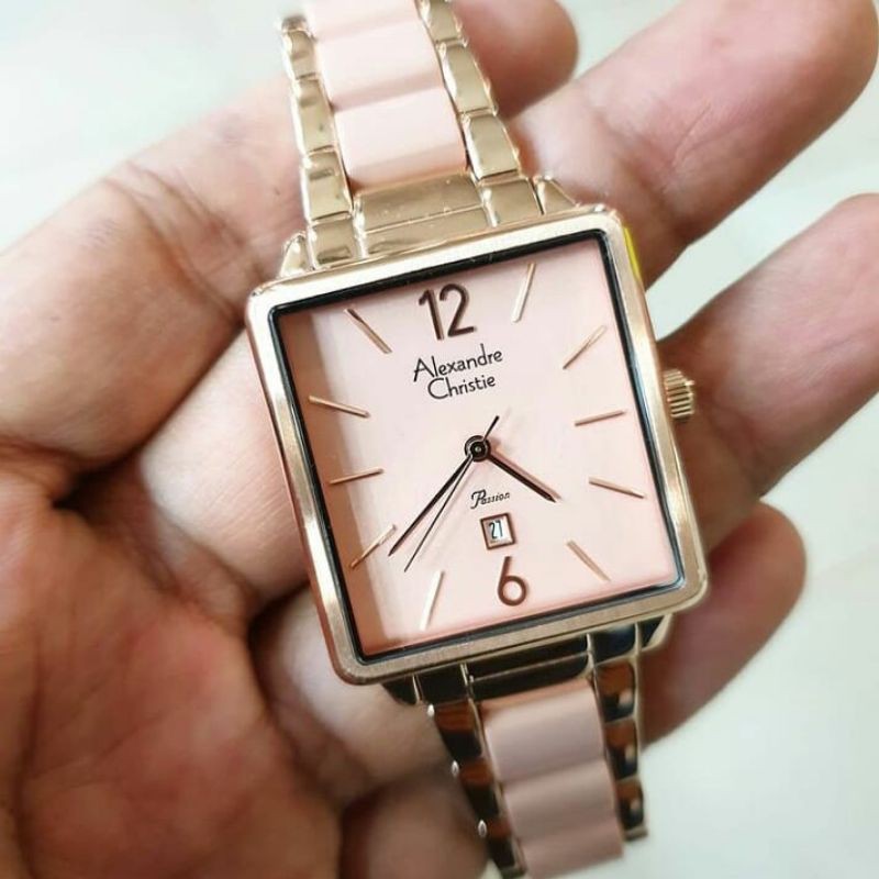 Jam Tangan Alexander Christie Wanita Rosegold Peach ac2917 Original