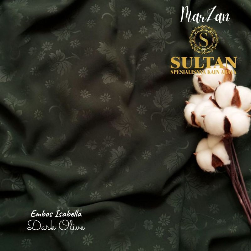 50CM EMBOS ISABELLA MAZEN DARK OLIVE KAIN SULTAN (MEREK LAMA: MARZAN)