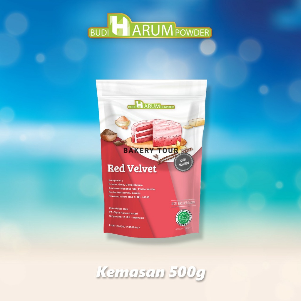 

Grosir Bubuk Minuman Buble Boba / Drink Powder Coklat Red Velvet HARUM 500gr/Premium Quality