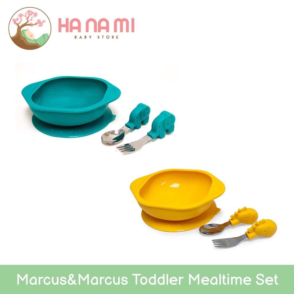 Marcus &amp; Marcus Toddler Mealtime Set Alat Makan Anak Bayi Set Silikon MPASI