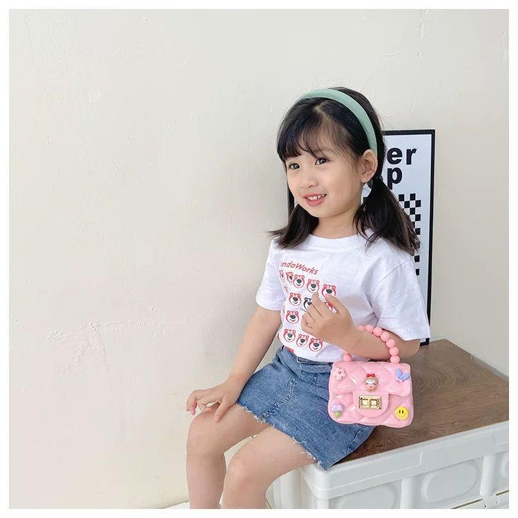 FT36 Tas Anak kecil baby bag mini PVC selempang bahu P 13 x L 5 x  T 10 cm pegangan handle