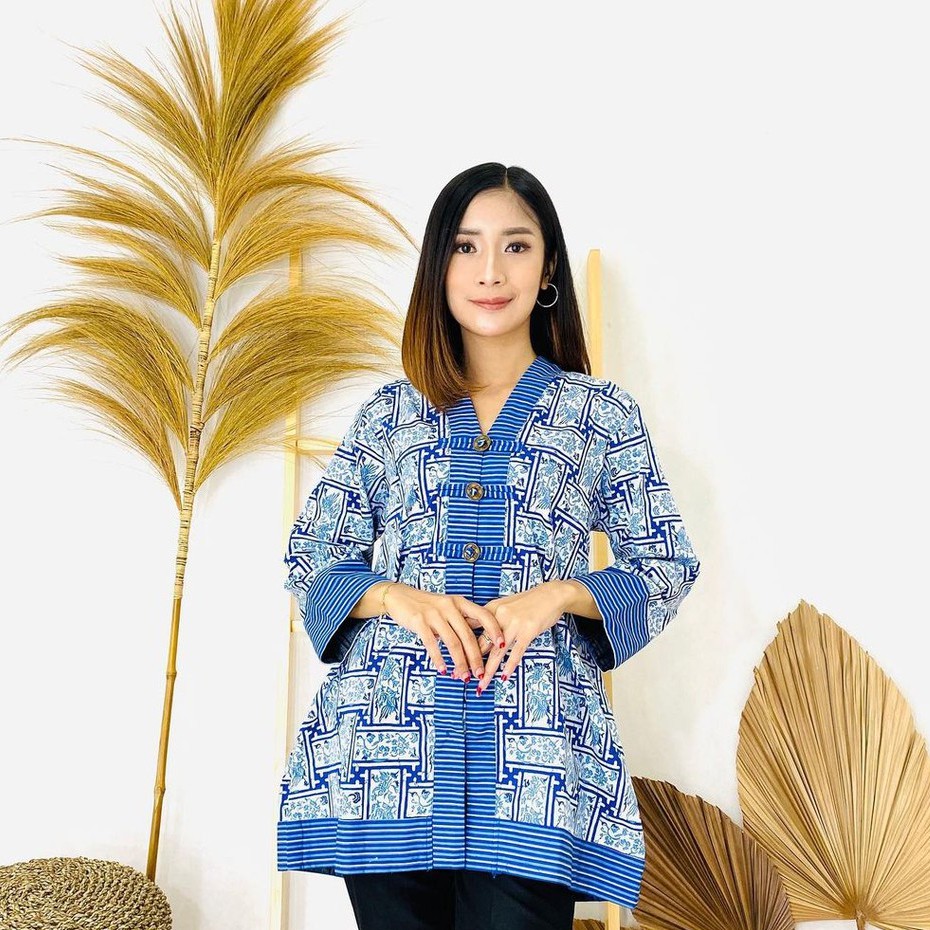 Benang Raja Blouse Atasan Batik Primis Lapis Trikot Premium