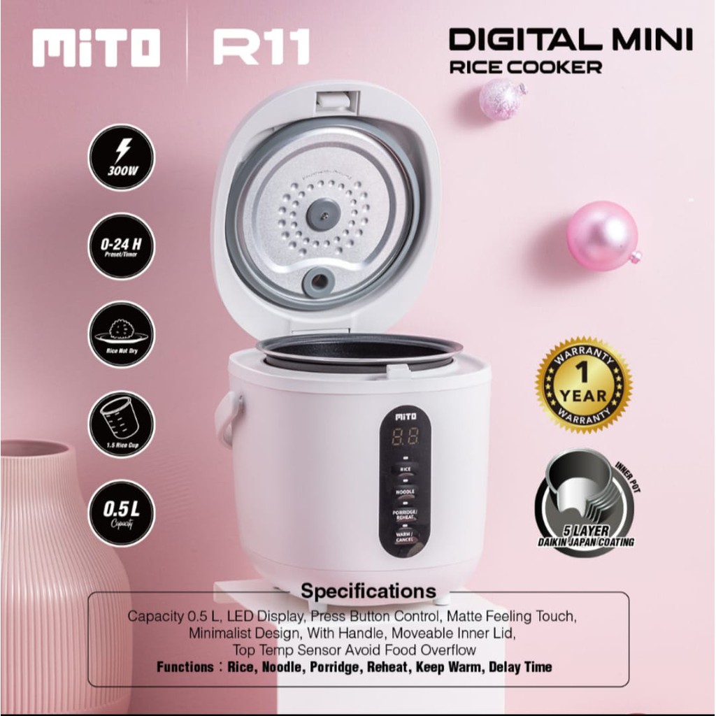 Mito R11 Digital Mini Rice Cooker Mito R-11