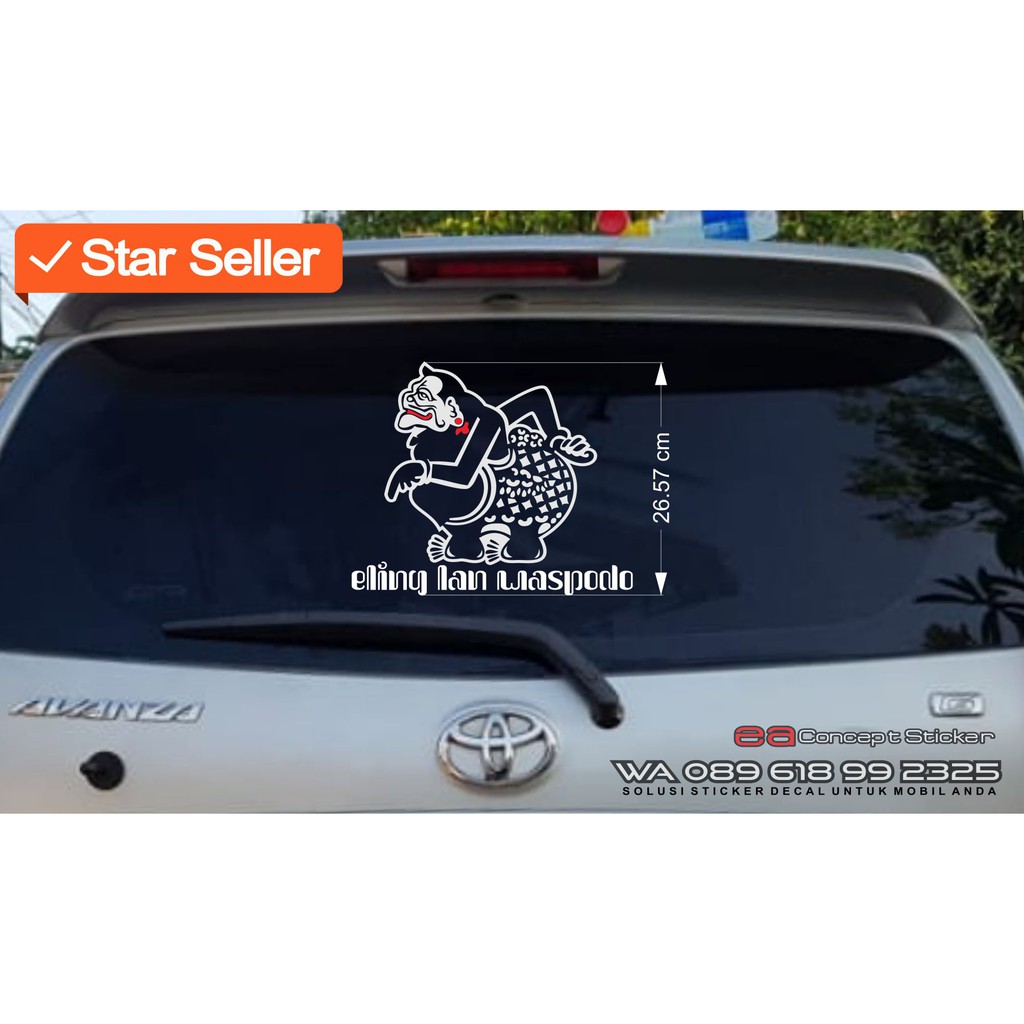 stiker kaca wayang semar untuk segala macam mobil