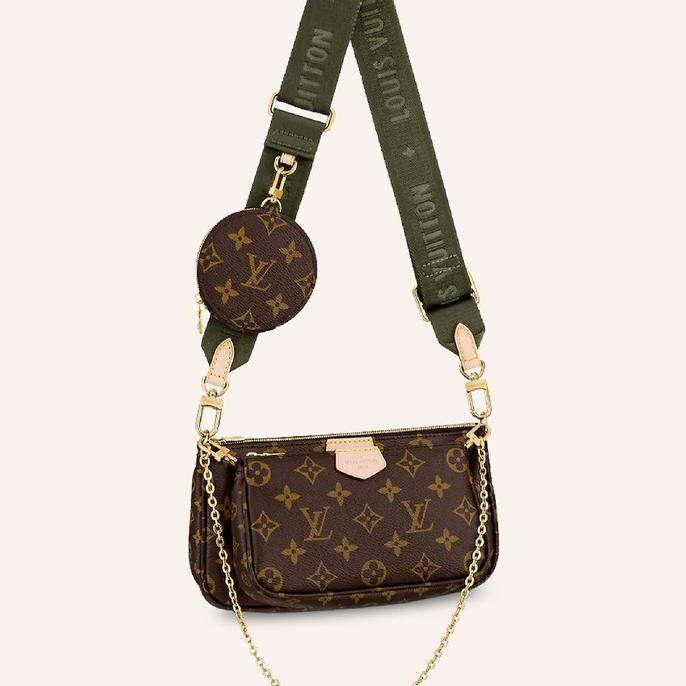 Tas LV Louis Vuitton Multi Pochette Accessoires Kaki Strap Termurah