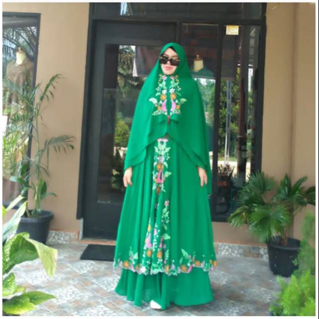 Dress bordir rumaisya set khimar(SALE)