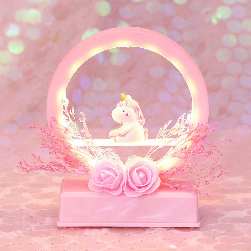 Ins Unicorn Musik Night Light Kartun Kreatif Kamar Tidur 