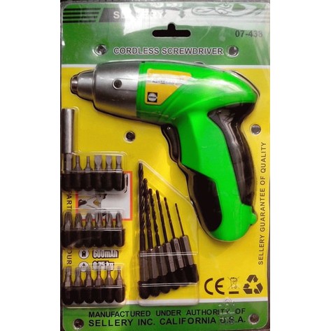 SELLERY Mesin Obeng Bor Baterai Cordless Screwdriver / obeng 07-438