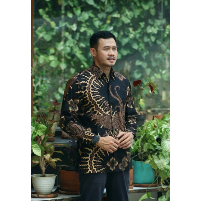 batik pria kemeja batik panjang pendek pesta/kantor mewah elegan