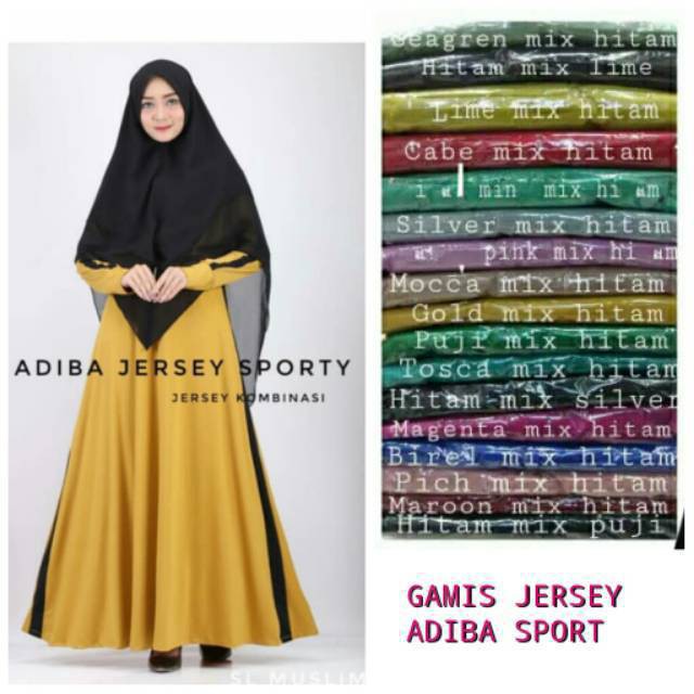 Gamis Jersey Adiba Sporty Shopee Indonesia