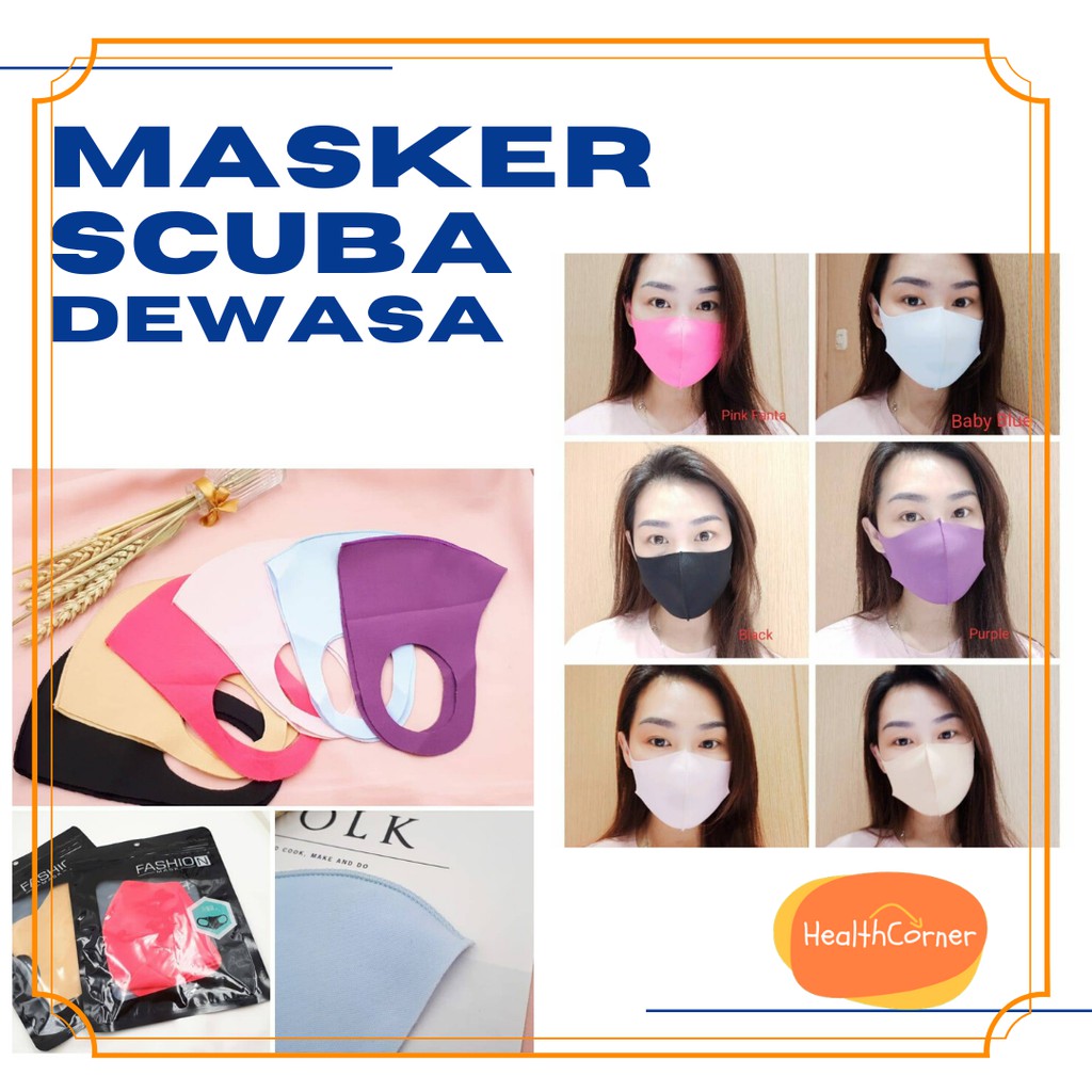 Masker Scuba Import DEWASA Waterproof with Zip Lock Pouch Packaging