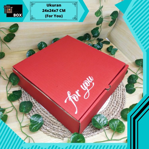 

Kemasan Kardus Box/Kado/Hampers "For You" - uk. 24 x 24 x 7 cm