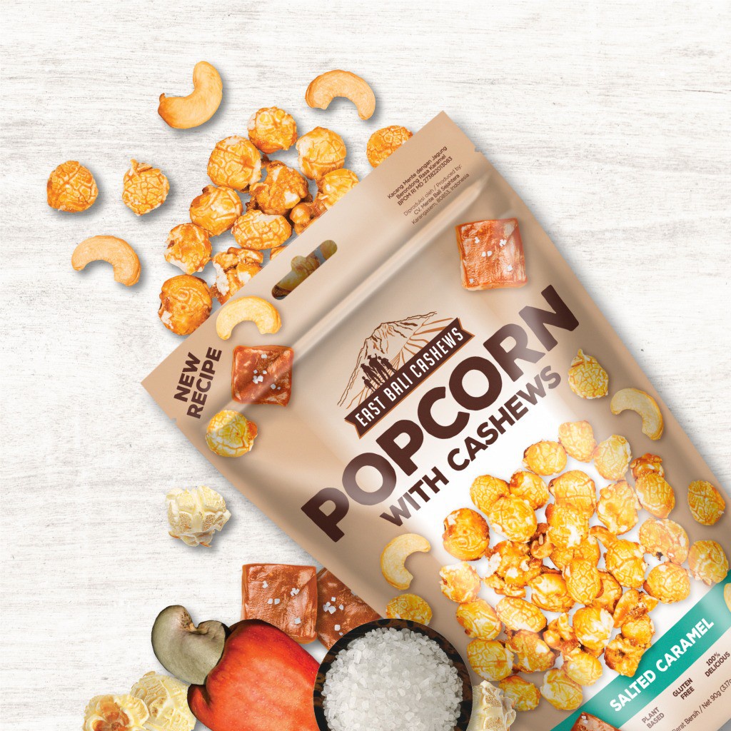 Salted Caramel Popcorn | Popcorn Karamel 90g - East Bali Cashews Popcorn Karamel Asin East Bali Cash