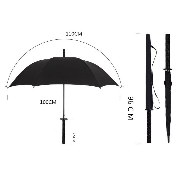 Payung Unik Keren SAMURAI Hitam Jumbo Funnny Umbrella