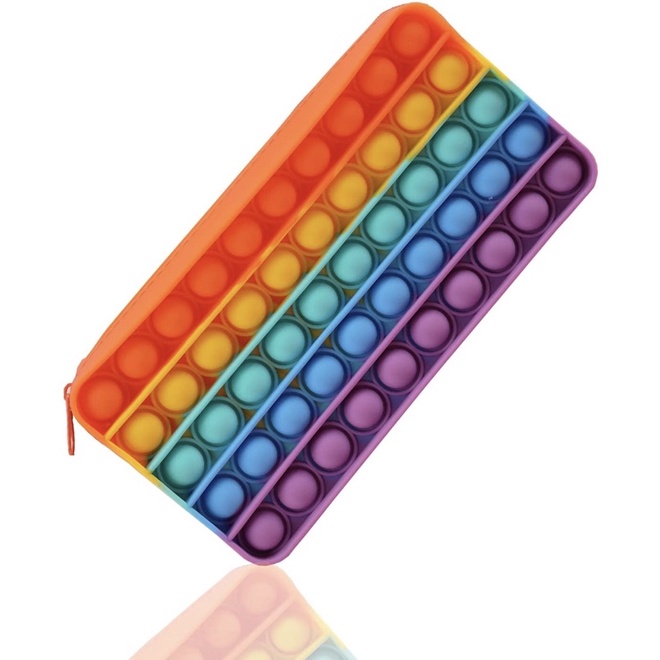 

PENCIL CASE KOTAK PENSIL POP IT RAINBOW WARNA WARNI BESAR FIDGET TOY | KIERASCRAFT