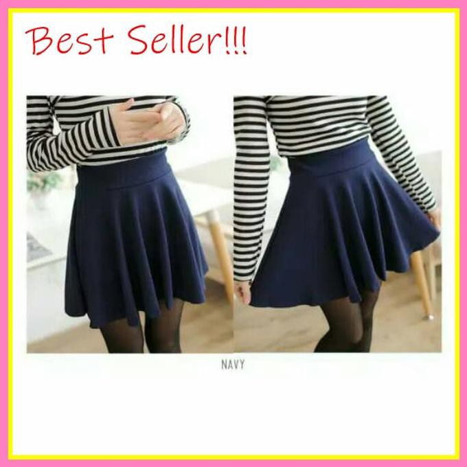 Midi Flare Skirt Rok Pendek Flare Scuba Midi