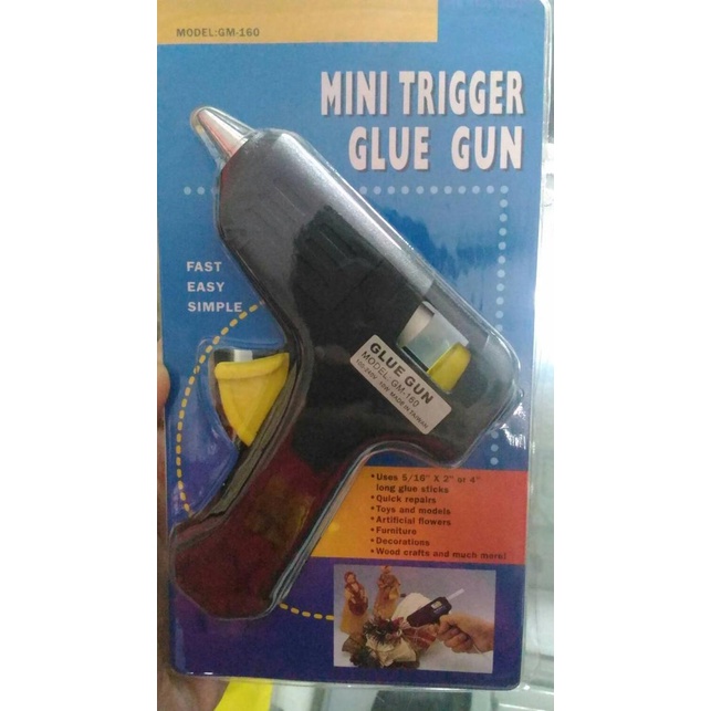 

glue gun lem tembak mini trigger edisi black hitam kualitas premium