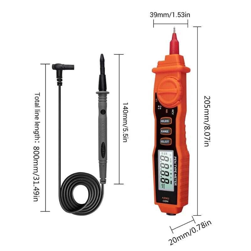 Tespen Digital Multimeter Voltage Current Tester Pen Multitester