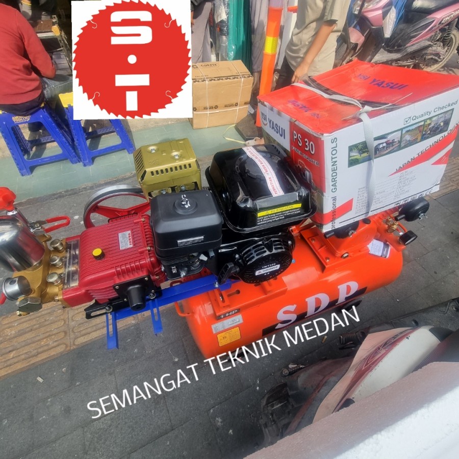 MESIN KOMPRESSOR STEAM CUCI MOBIL MOTOR YASUI SPRAYER 30 YAMAMOTO 8HP