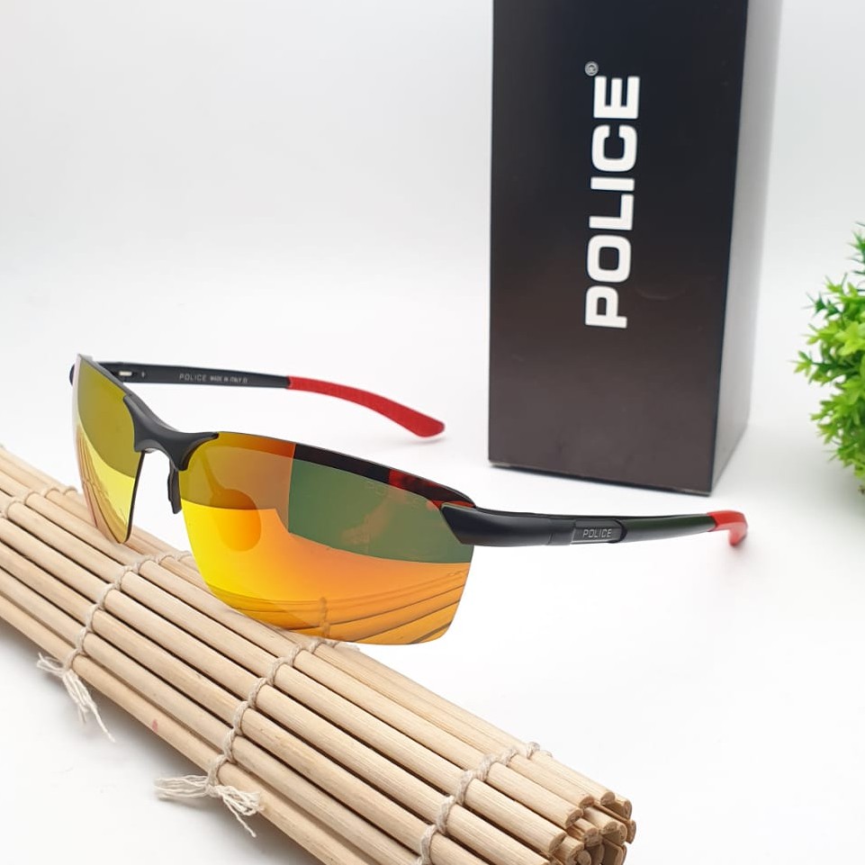 Sunglass Kacamata Sepeda Pria - Kacamata Hitam Pria Police A1805 Lensa Anti UV