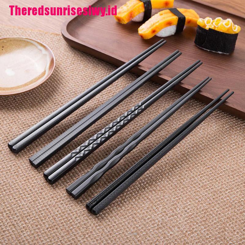 1 Pasang Sumpit Sushi Bahan Alloy Non Slip Gaya Jepang China Untuk Hadiah