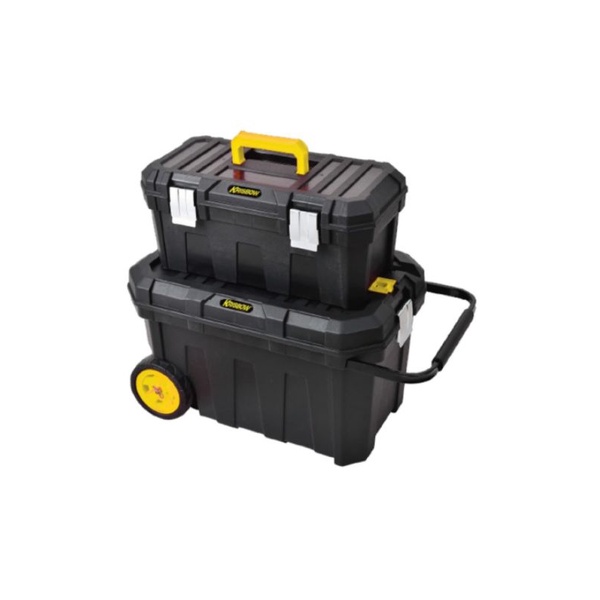 Kotak Perkakas Roller Tool Box 2 in 1 Black and Yellow Krisbow 10207949