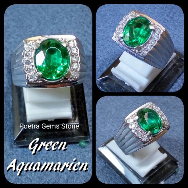 CINCIN GREEN AQUAMARINE CUTING MEWAH &amp; ELEGAN