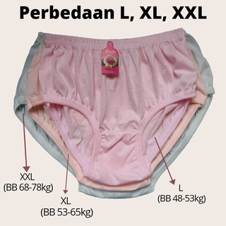 Celana Dalam Wanita Katun JUMBO (12 PCS) CD Wanita Ibu Hamil 5L 4L XXL XL  CD Wanita Polos
