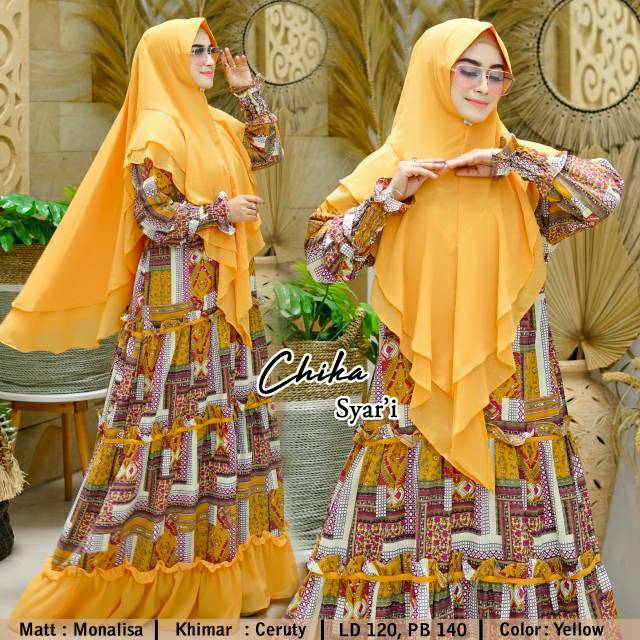 Humaira99 Gamis syari jumbo set khimar syari Chika