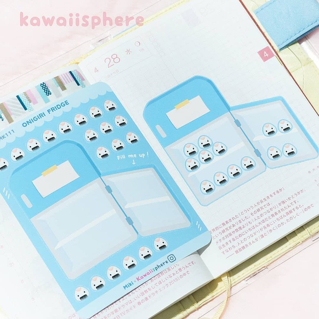 

Onigiri Fridge | Milestones Goal Tracker Sticker | Stiker Kawaiisphere | Kawaii Planner Sticker