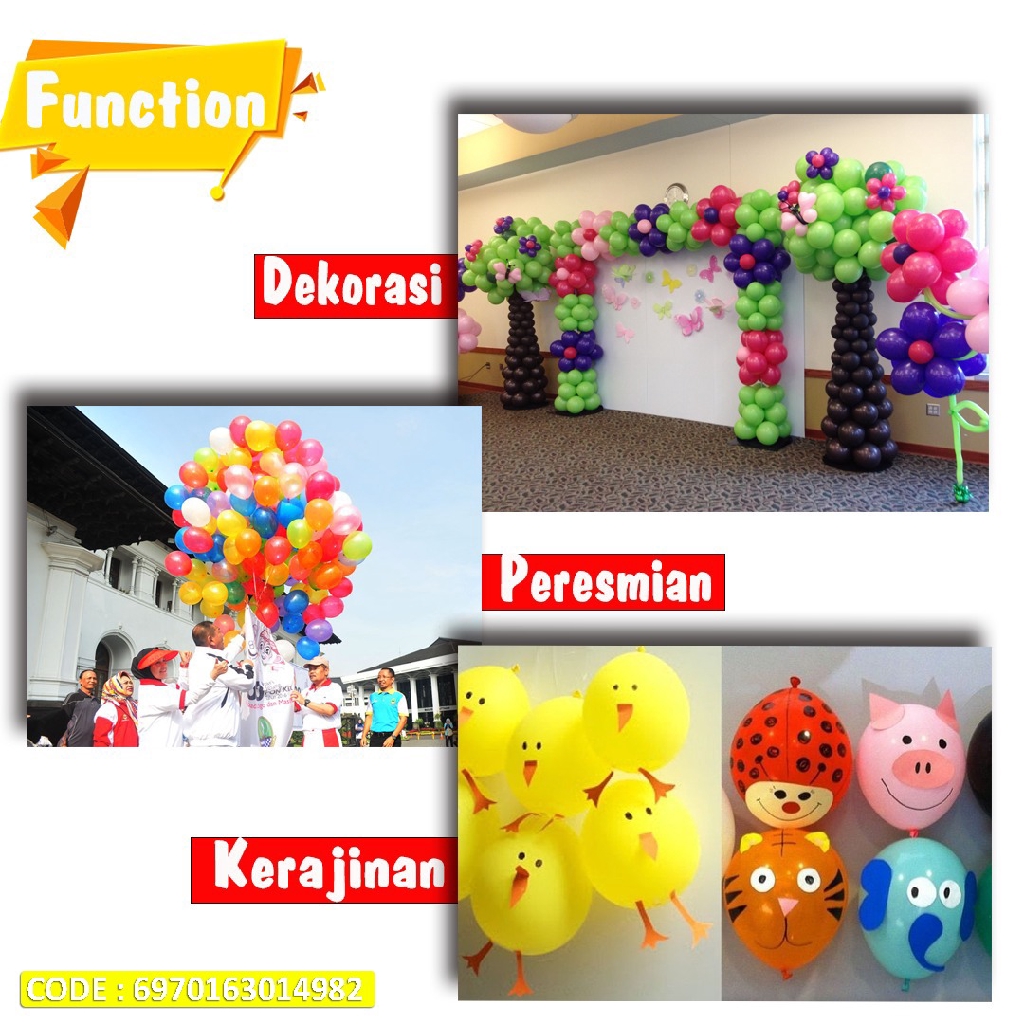 Mainan anak balon warna-warni BALON ULTAH HAOLIN 100 PCS MURAH MERIAH