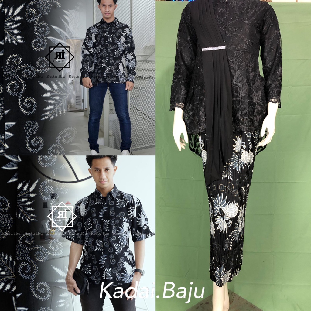 Kadai.baju / Set couple aurora selendang / Kebaya wisuda dan pernikahan / Kebaya brukat tulle / Kebaya tunik