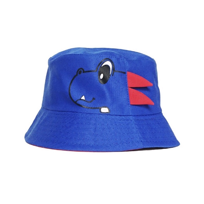 COD Topi Bucket Hat Anak Motif Dino Terlaris Berbahan Katun Tebal 1-8 Tahun Pria Wanita Trend Unisex