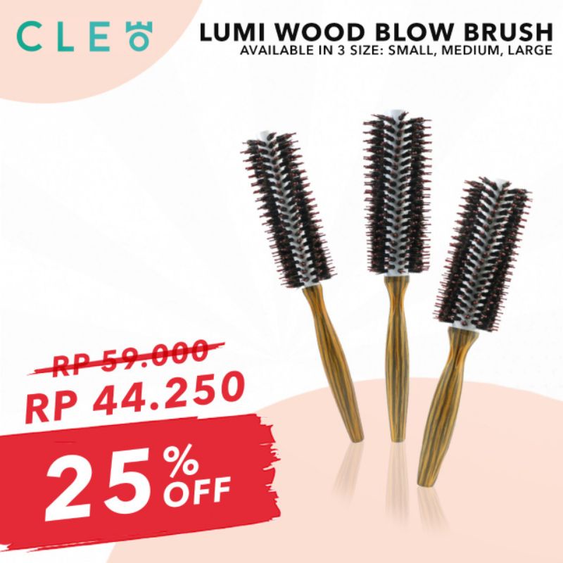 Lumi Wood Blow Brush Pro Sisir Blow