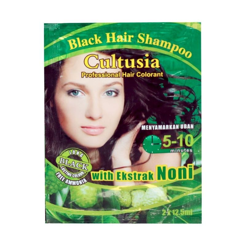 CULTUSIA SHAMPOO COLOR 12.5ML SACHET SAMPO BLACK AND DARK