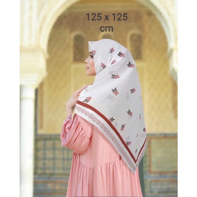 Diskon!! Hijab Voal Syar'i Ukuran 125 x 125 Jilbab Syar'i Motif Kerudung Khimar